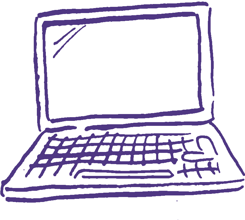 Illustration of a laptop computer open